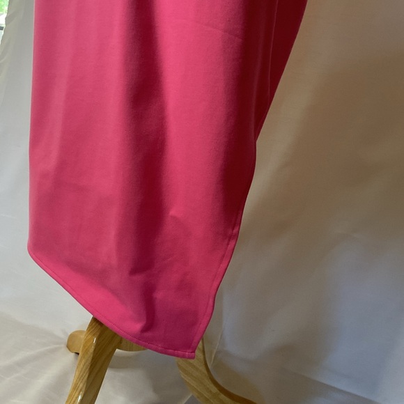 Hot pink ruffle sleeve plus size 2x asymmetrical dress - Picture 5 of 10